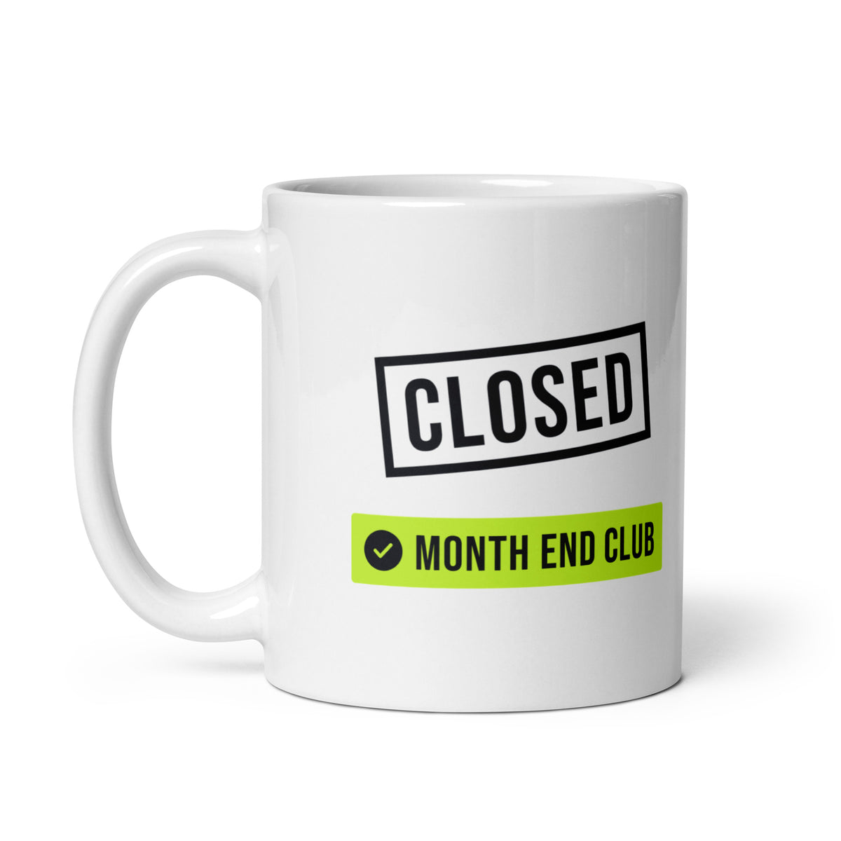 Closed Stamp Mug – white 11oz mug, handle on left