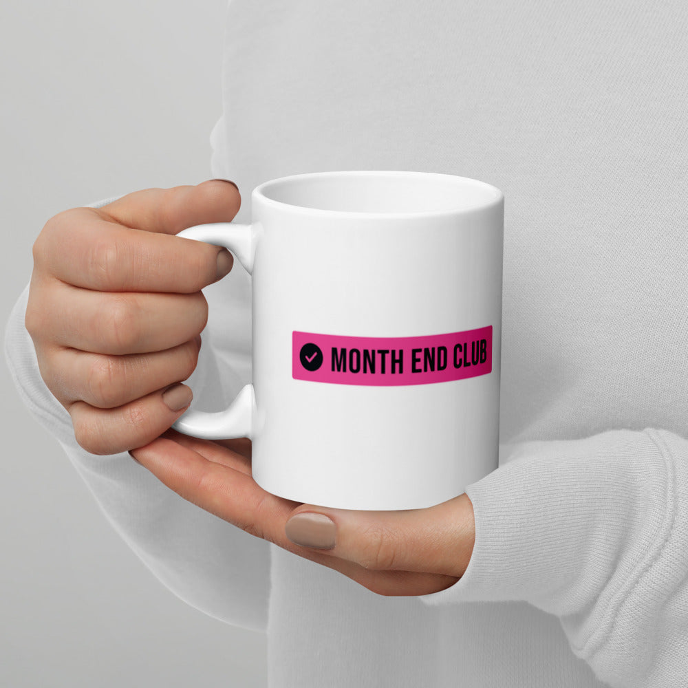 Month End Club Logo Mug – in hand