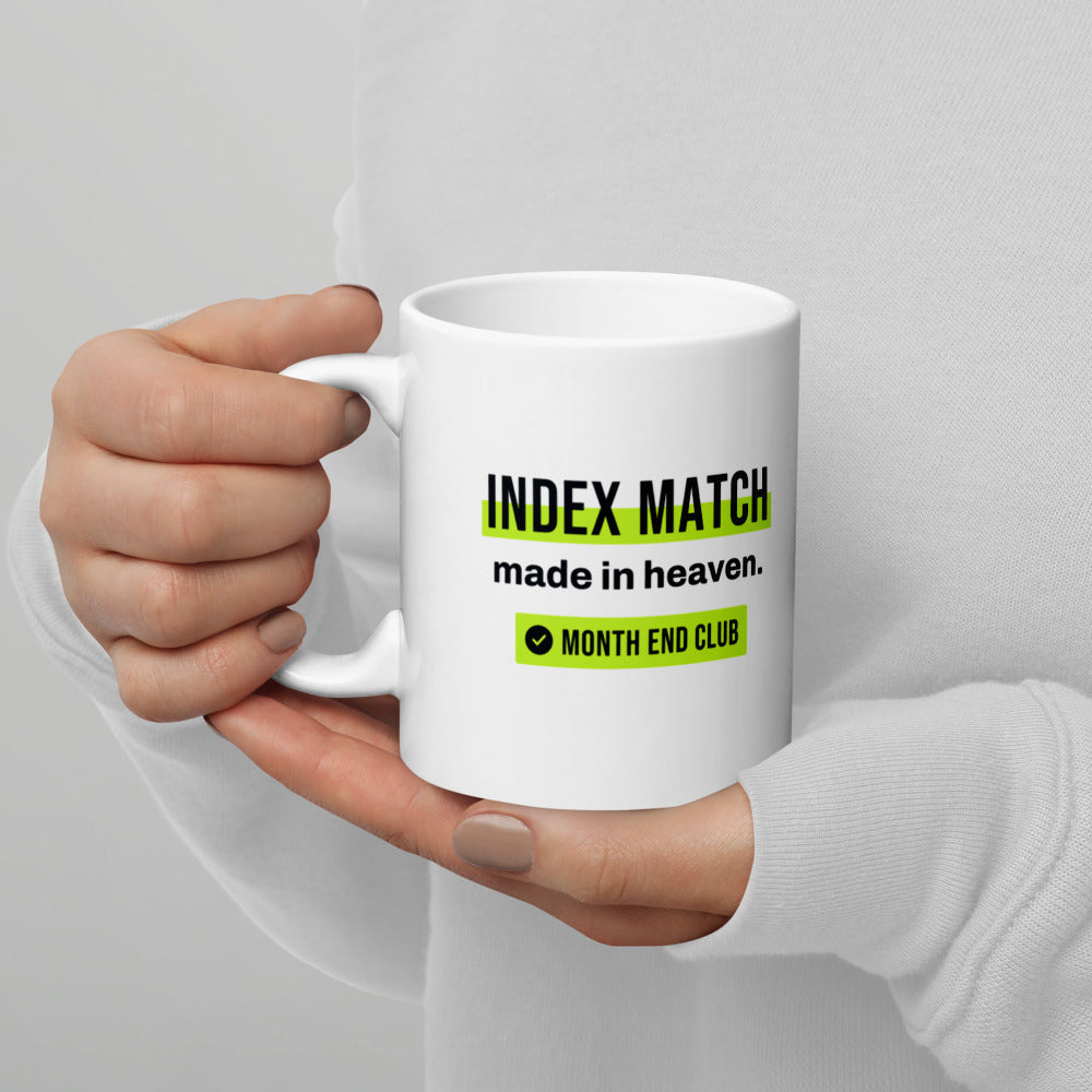 INDEX MATCH Made in Heaven Mug – in hand