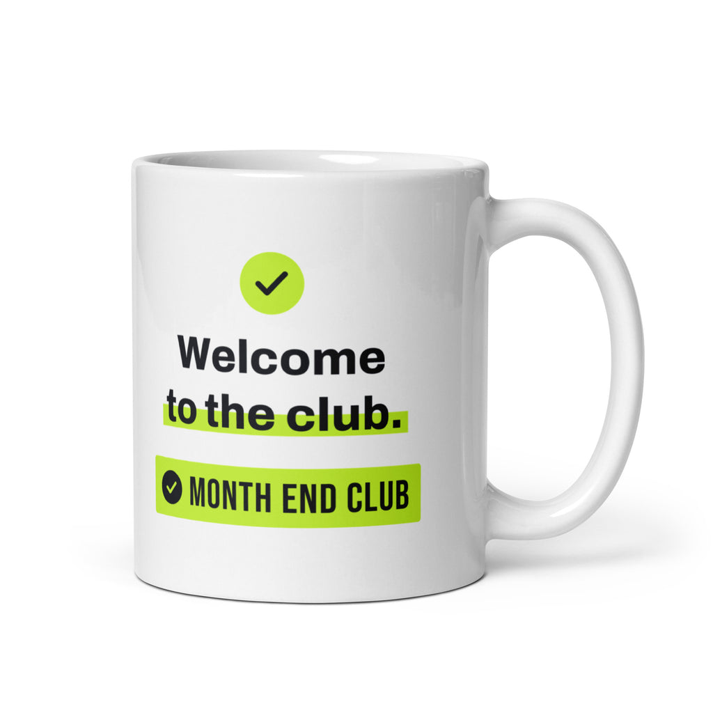 Welcome to the Club Mug – white 11oz mug, handle on right
