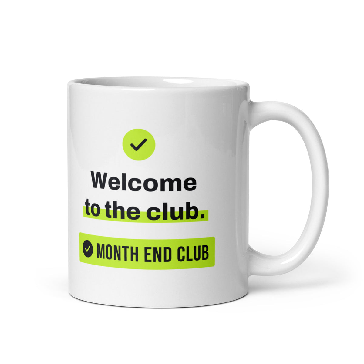 Welcome to the Club Mug – white 11oz mug, handle on right