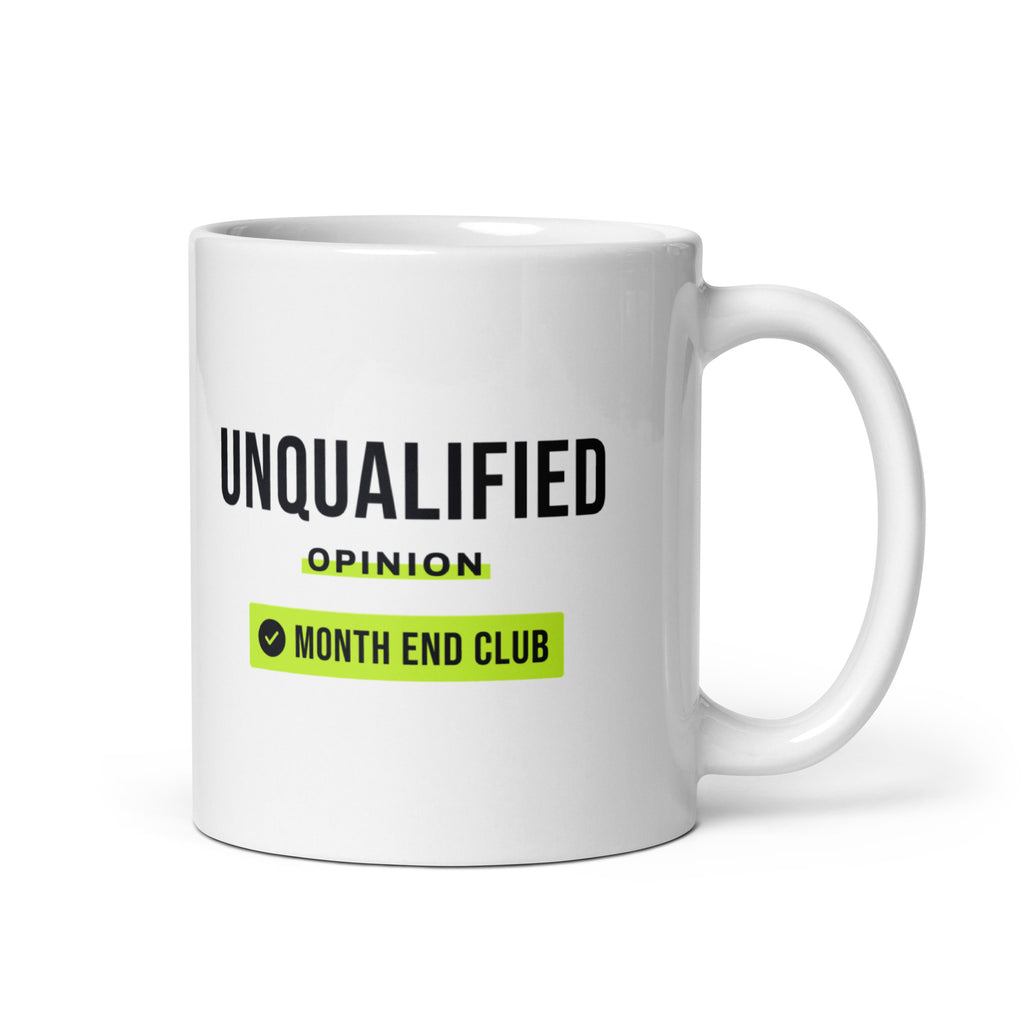 Unqualified Mug – white 11oz mug, handle on right