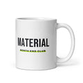 Material Mug – white 11oz mug, handle on right