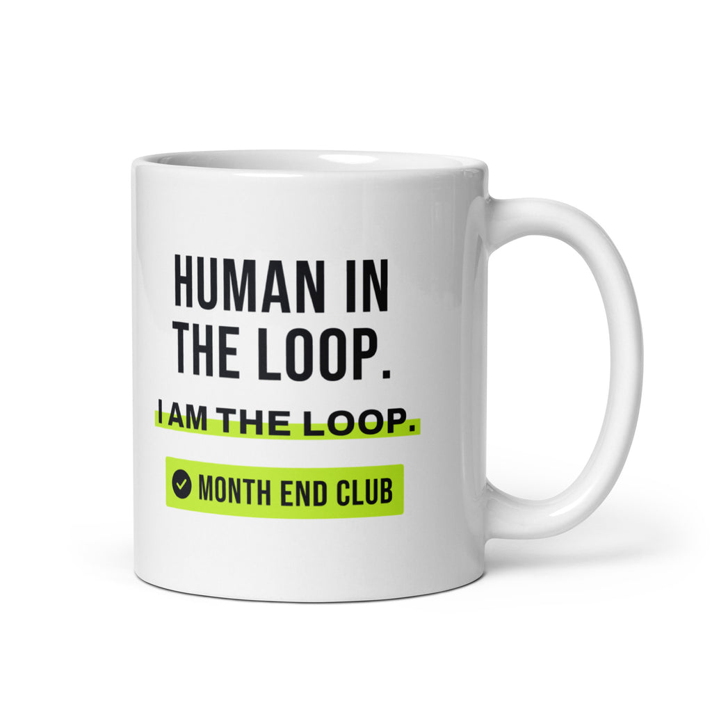 Human in the Loop Mug – white 11oz mug, handle on right