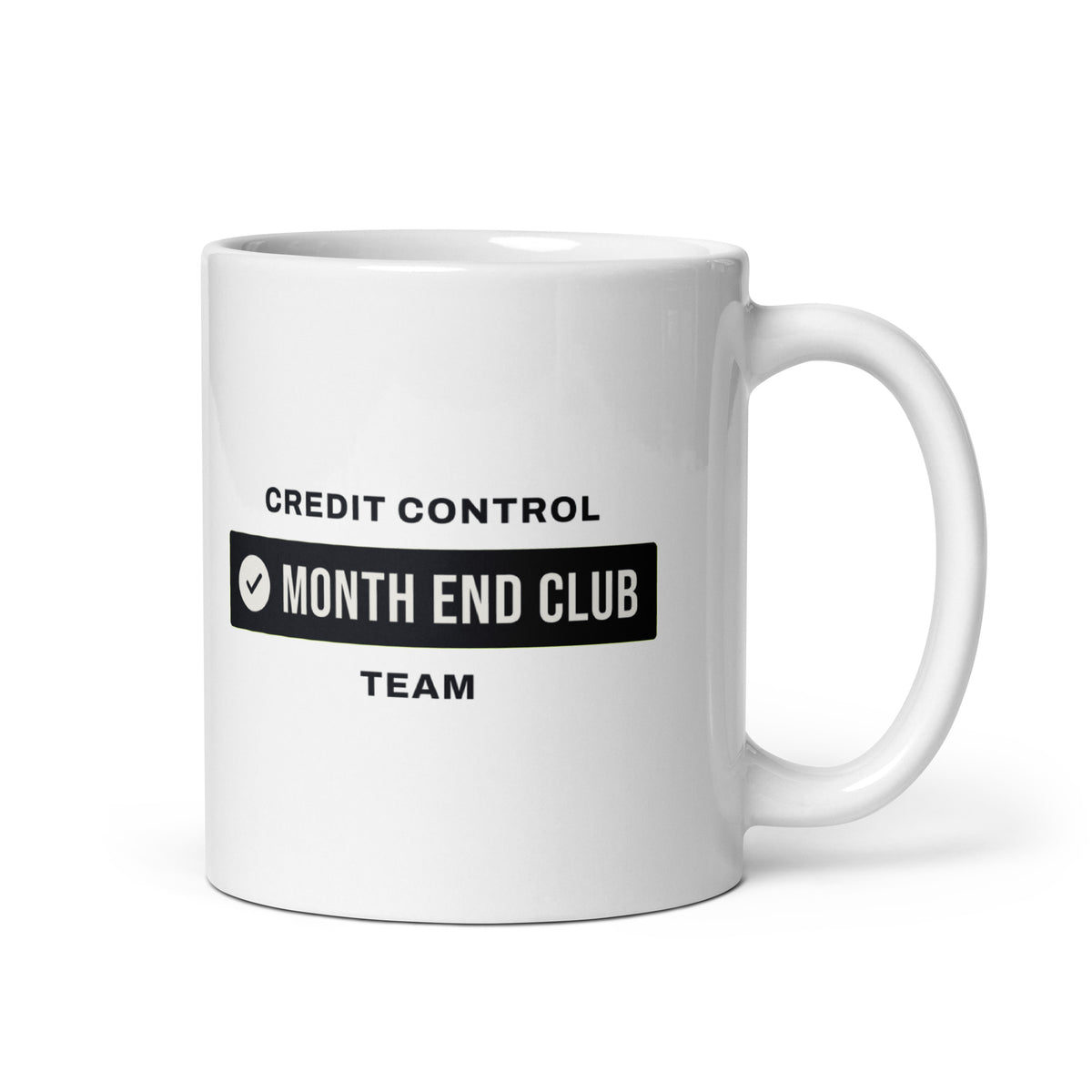 Month End Club Team Mug – Credit Control, Black only print – white 11oz mug