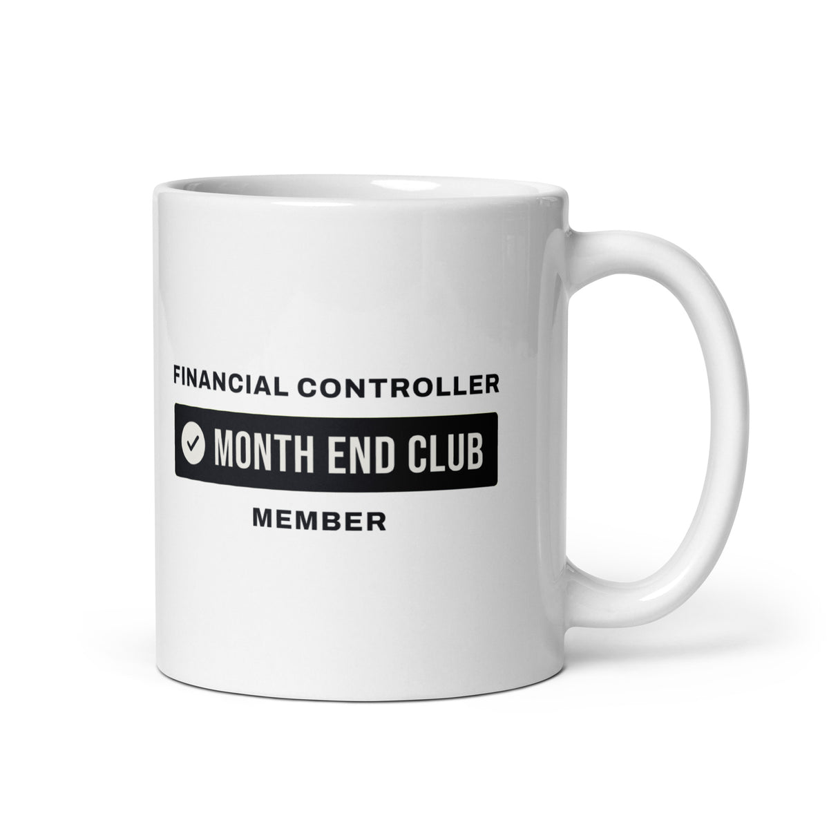 Month End Club Team Mug – Financial Controller, Black only print – white 11oz mug