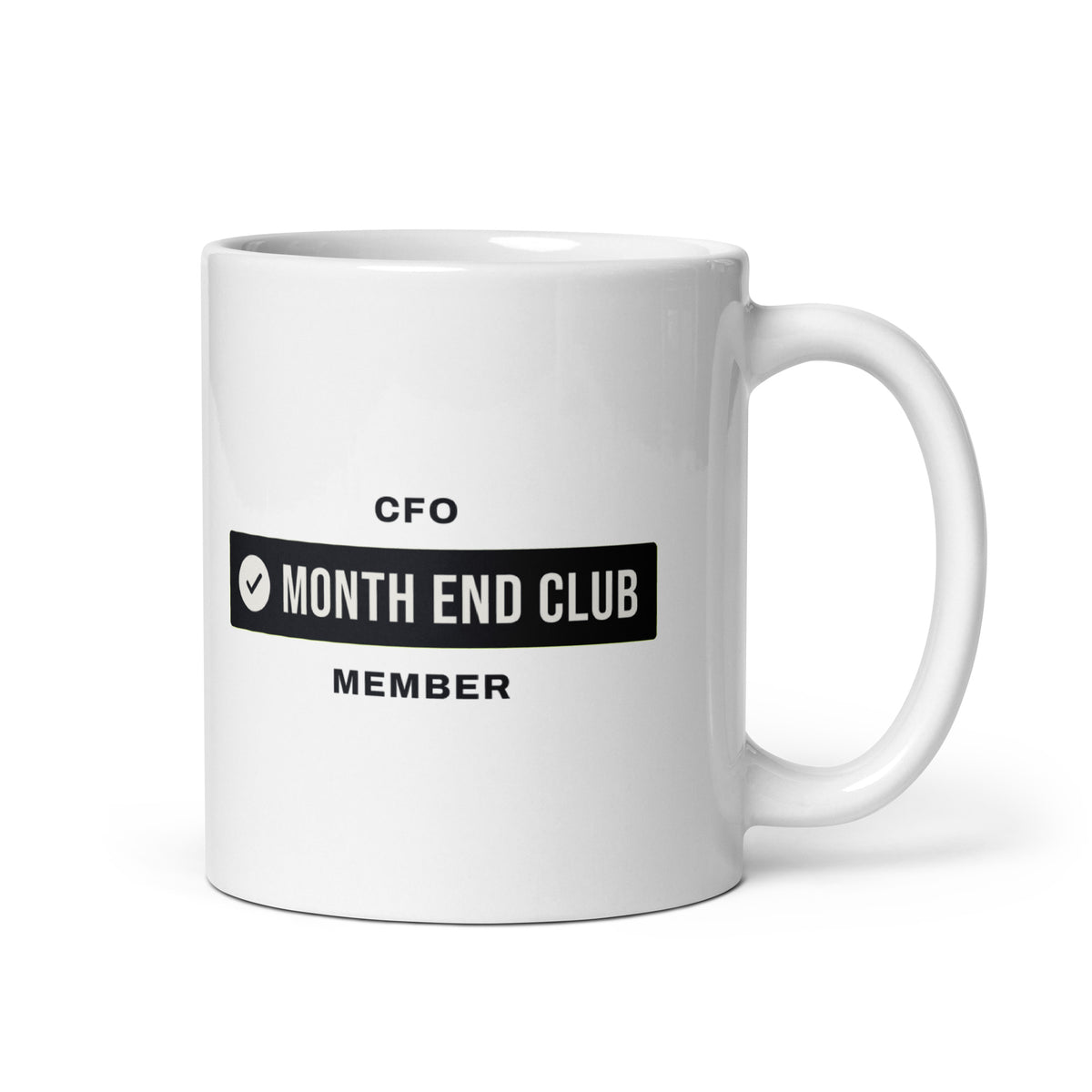 Month End Club Team Mug – CFO, Black only print – white 11oz mug