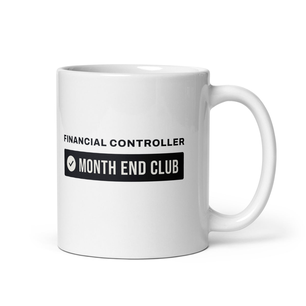 Month End Club Team Mug – Financial Controller, Black only print – white 11oz mug
