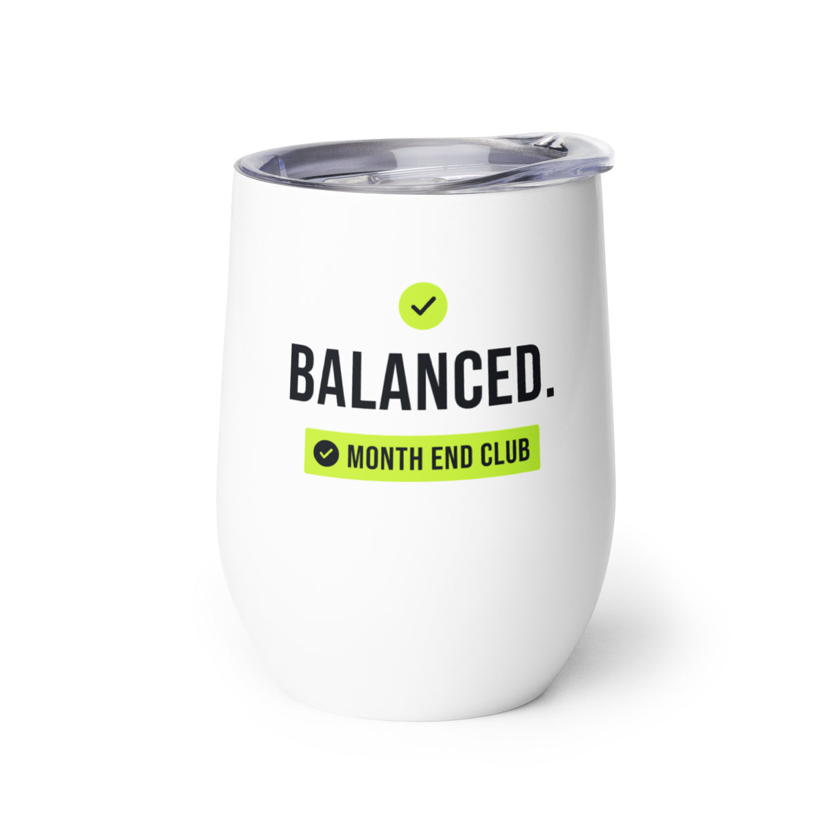 Balanced Wine Tumbler – white wine tumbler, left side view