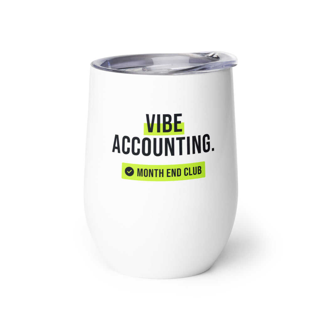 Vibe Accounting Wine Tumbler – white wine tumbler, left side view