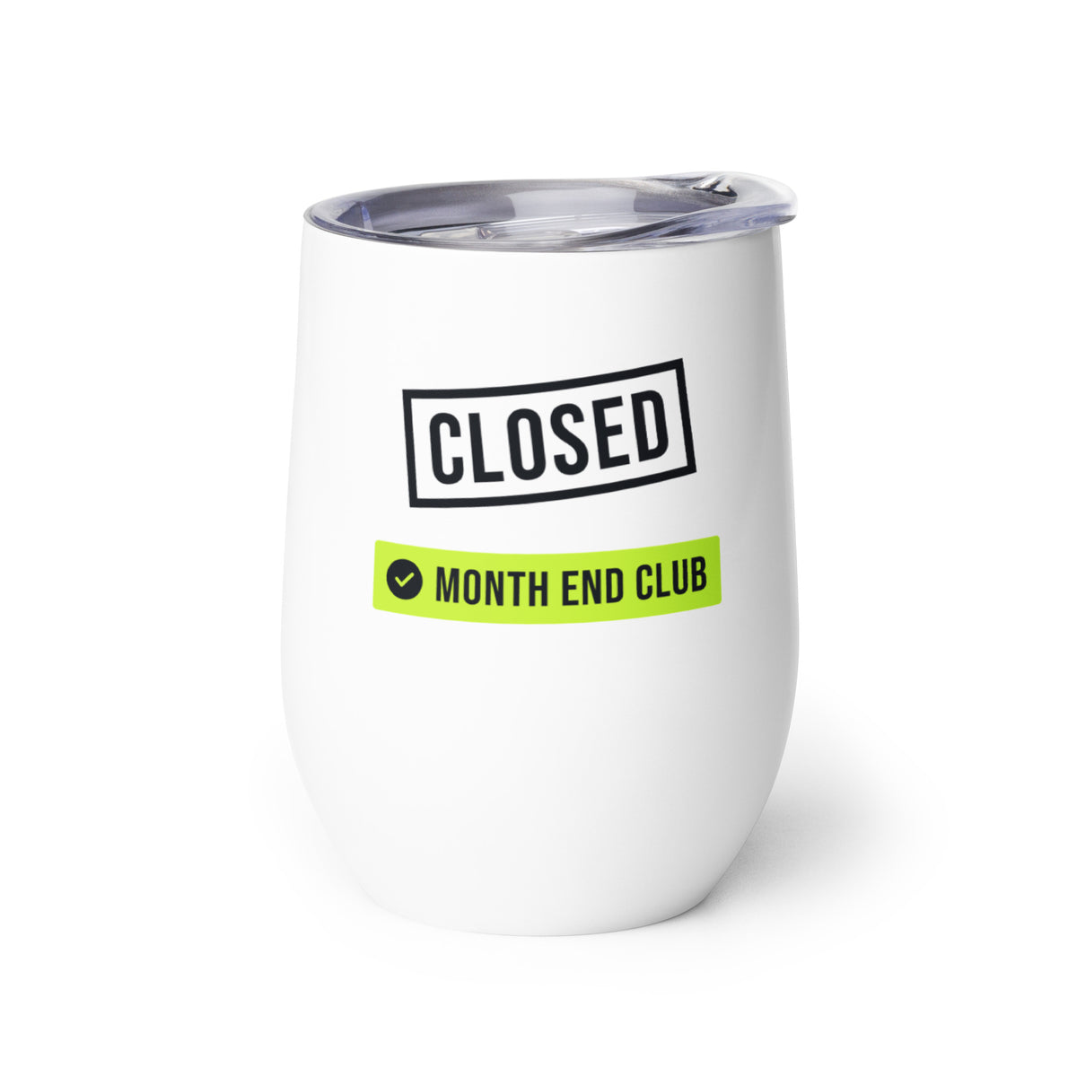Closed Stamp Wine Tumbler – white wine tumbler, left side view