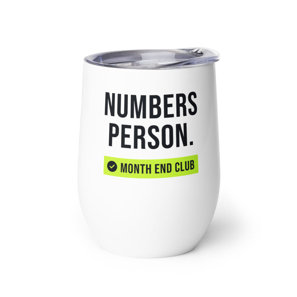 Numbers Person Wine Tumbler – white wine tumbler, left side view