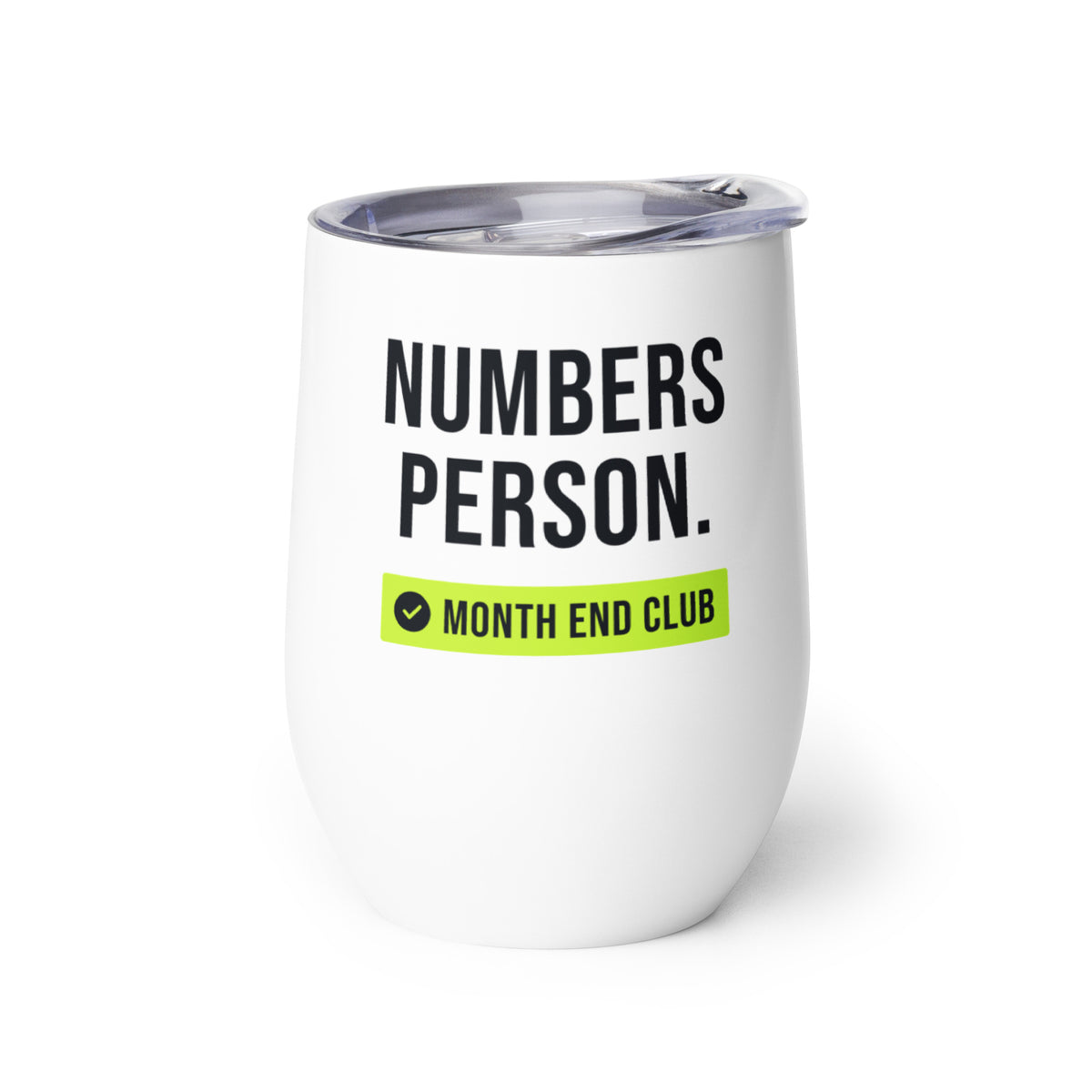 Numbers Person Wine Tumbler – white wine tumbler, left side view