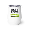 Human in the Loop Wine Tumbler – white wine tumbler, left side view