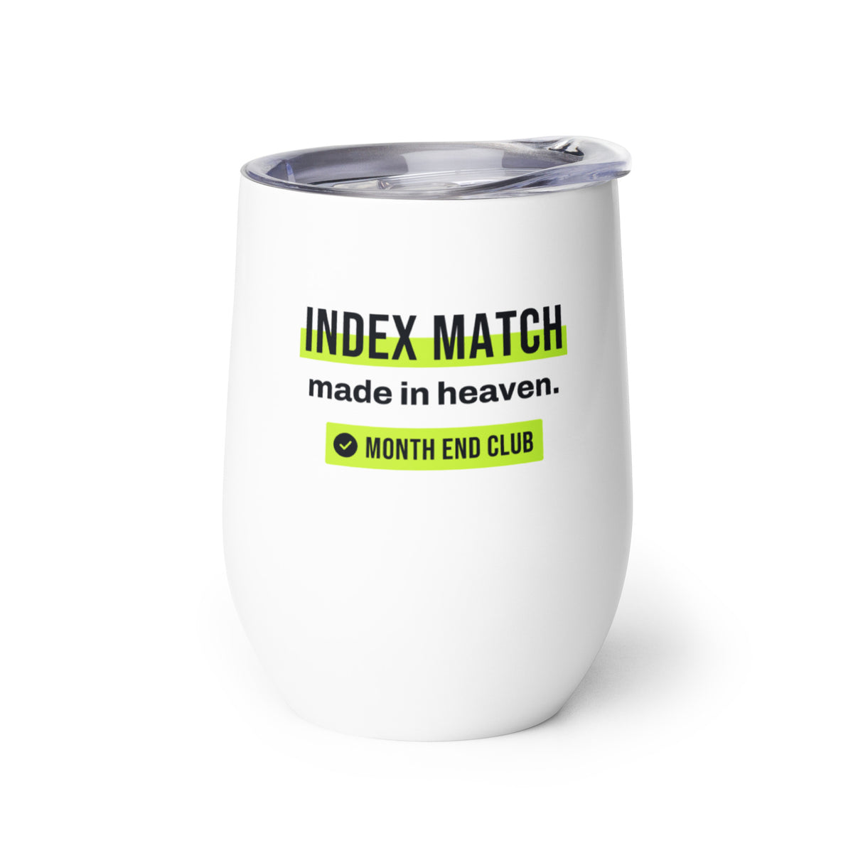 INDEX MATCH Made in Heaven Wine Tumbler – white wine tumbler, left side view