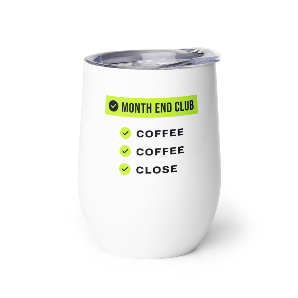 Coffee Coffee Close Wine Tumbler – white wine tumbler, left side view