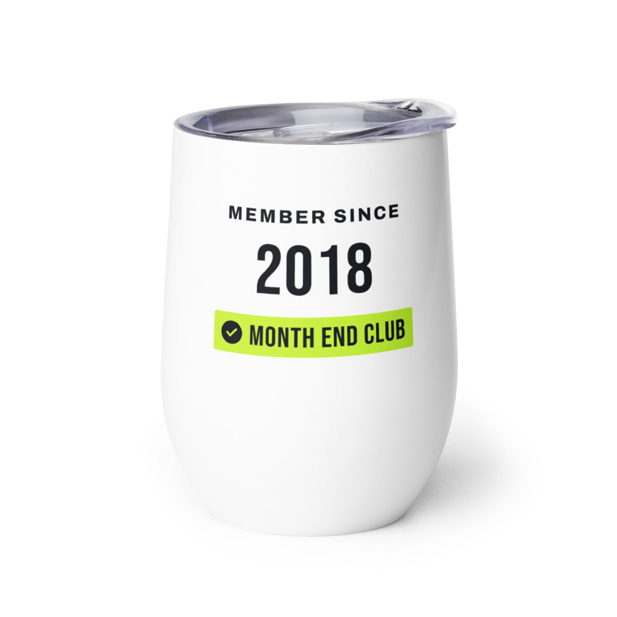 Member Since Wine Tumbler – 2018, left side view