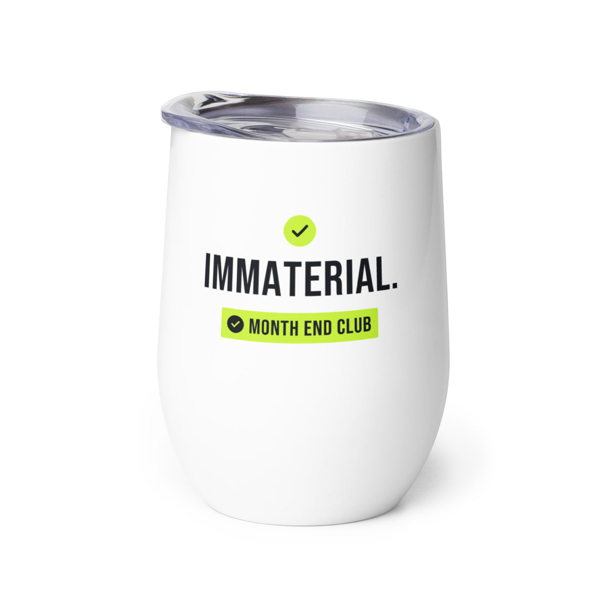 Immaterial Tick Wine Tumbler – white wine tumbler, right side view