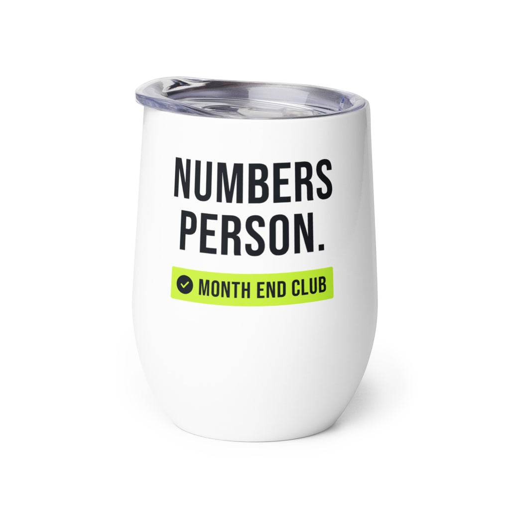Numbers Person Wine Tumbler – white wine tumbler, right side view