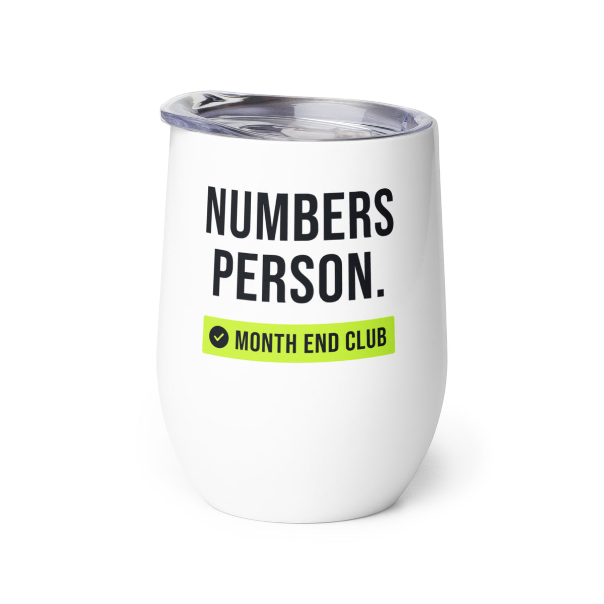 Numbers Person Wine Tumbler – white wine tumbler, right side view