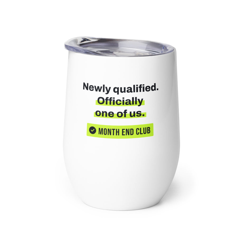 Newly Qualified Wine Tumbler – white wine tumbler, right side view