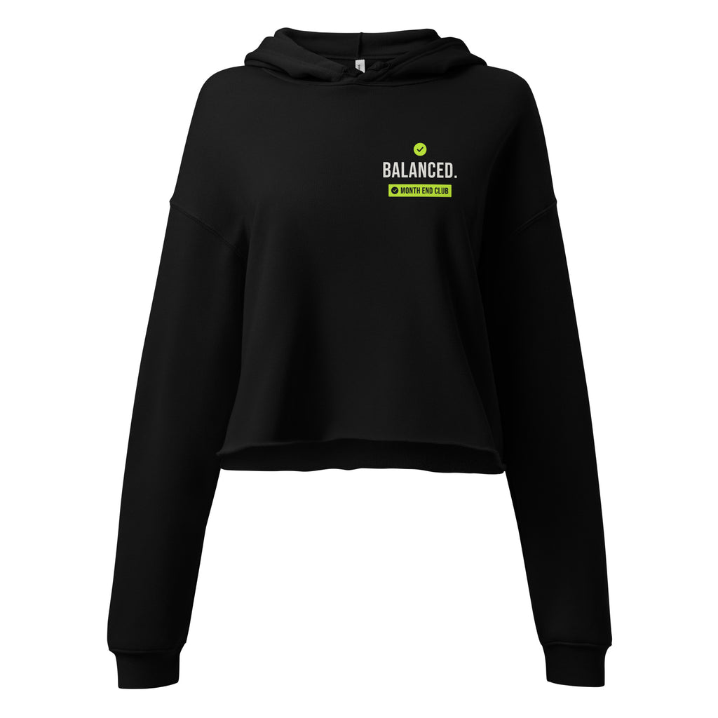 Balanced Cropped Hoodie – Black, front