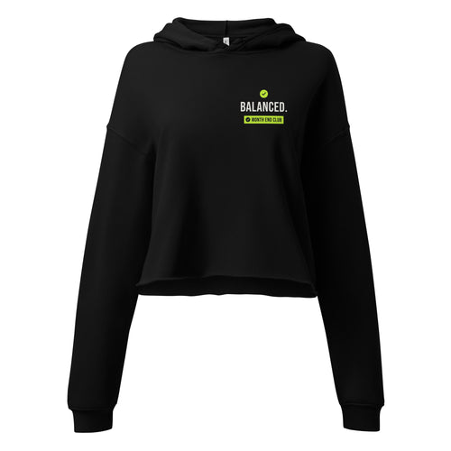 Balanced Cropped Hoodie – Black, front