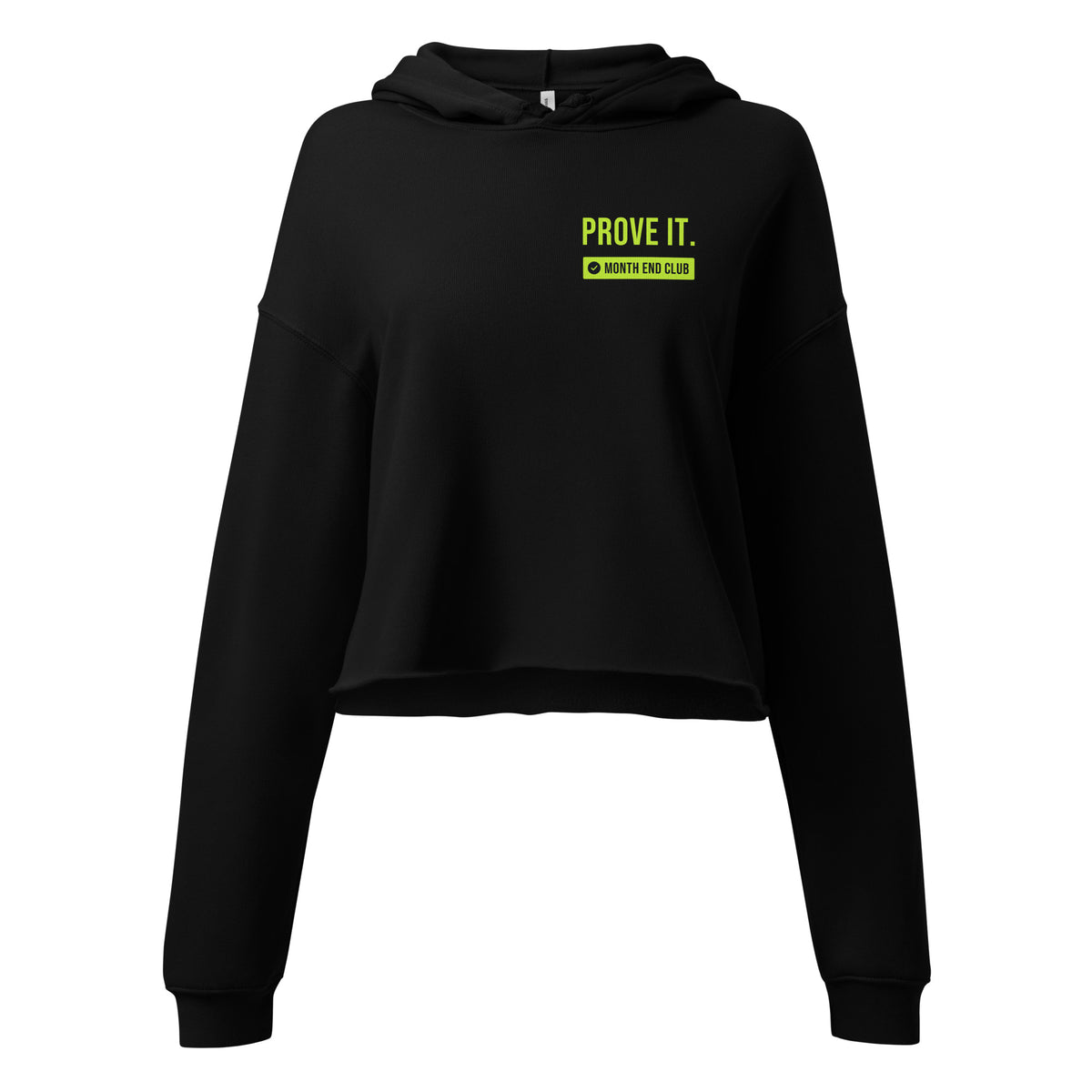 Prove It Cropped Hoodie – Black, front