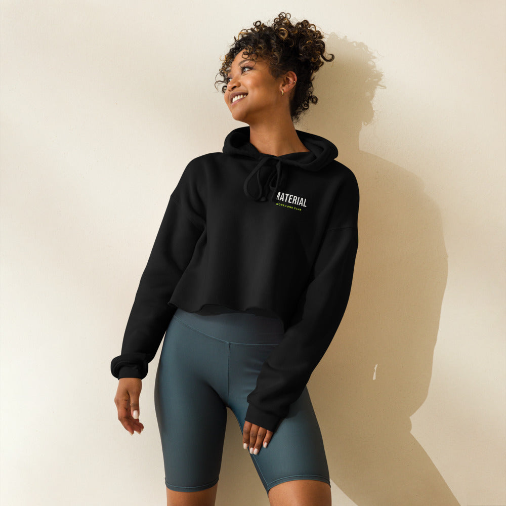 Material Cropped Hoodie – worn