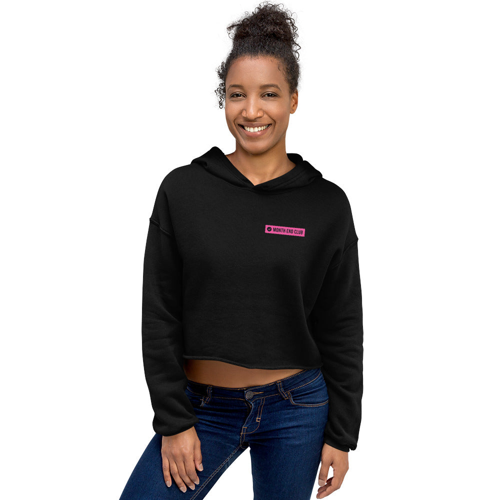 Month End Club Logo Cropped Hoodie – worn