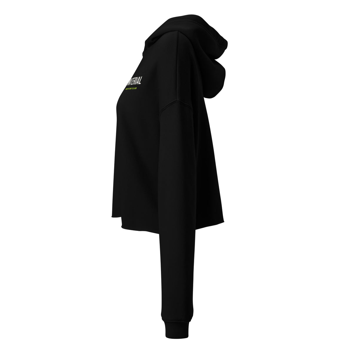 Material Cropped Hoodie – Black, left side