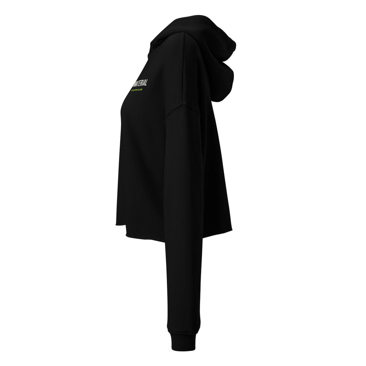 Immaterial Cropped Hoodie – Black, left side