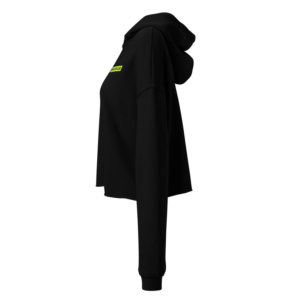 Month End Club Logo Cropped Hoodie – Black, left side