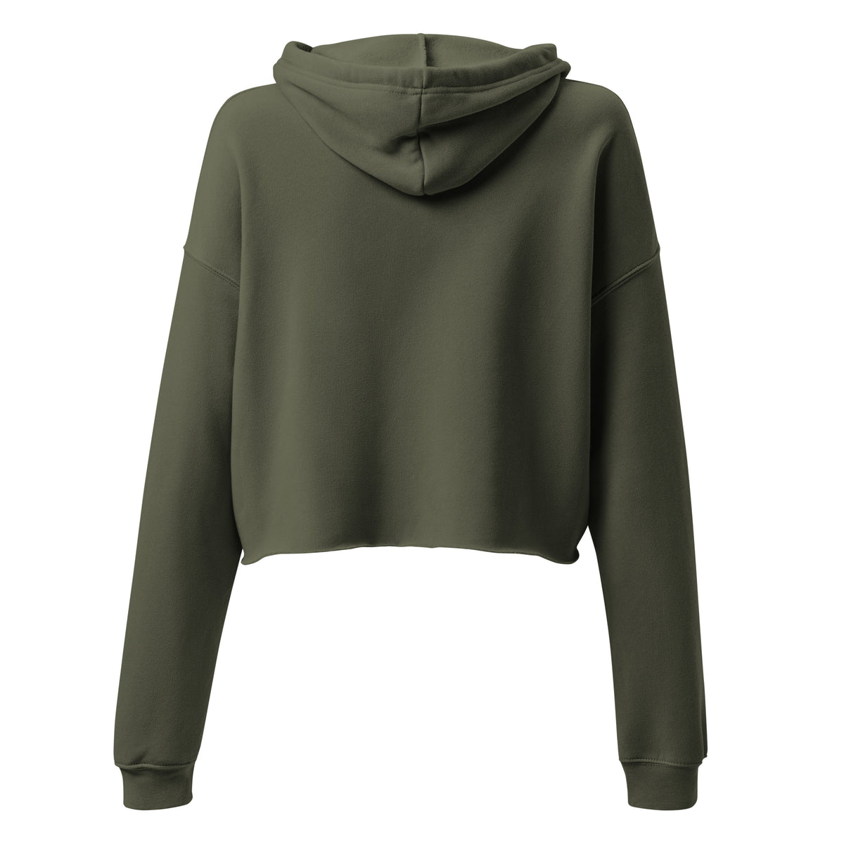 Immaterial Cropped Hoodie – Military Green, back