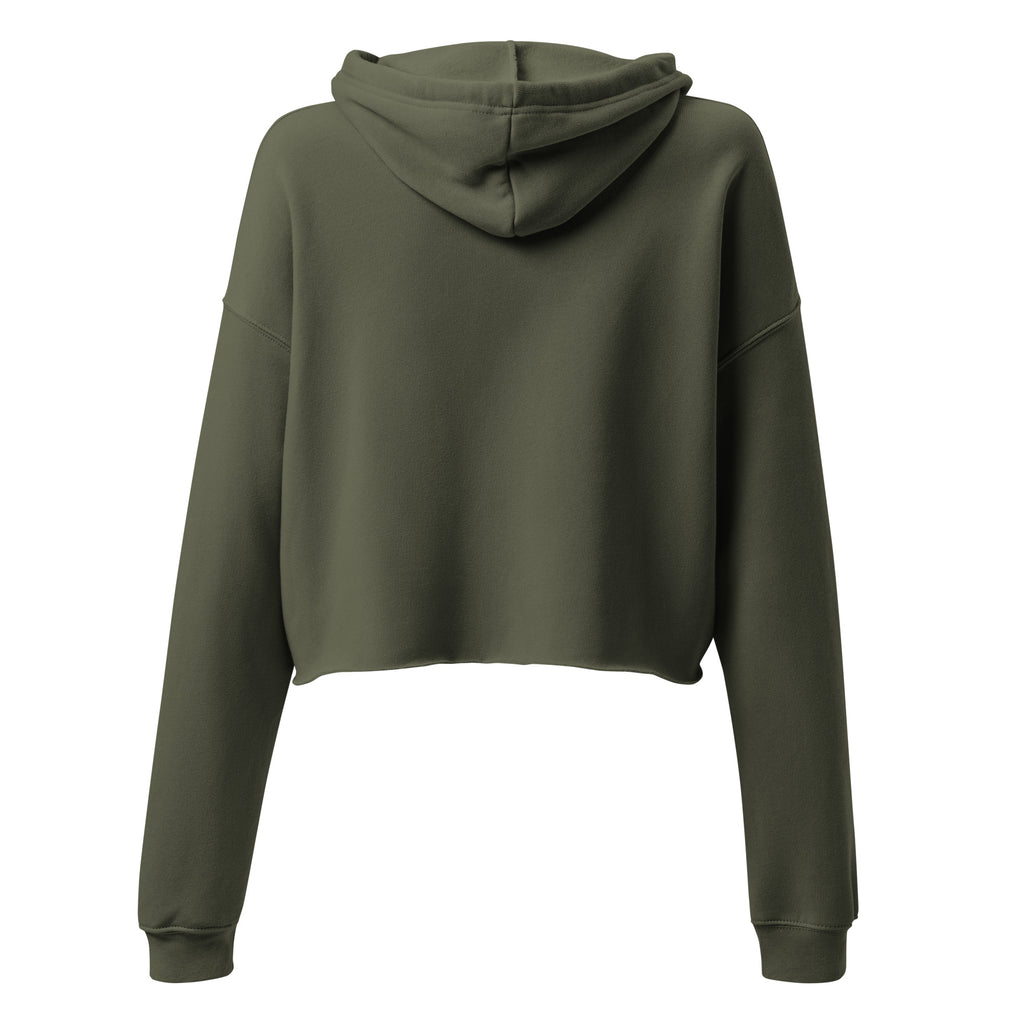 Final Approver Cropped Hoodie – Military Green, back