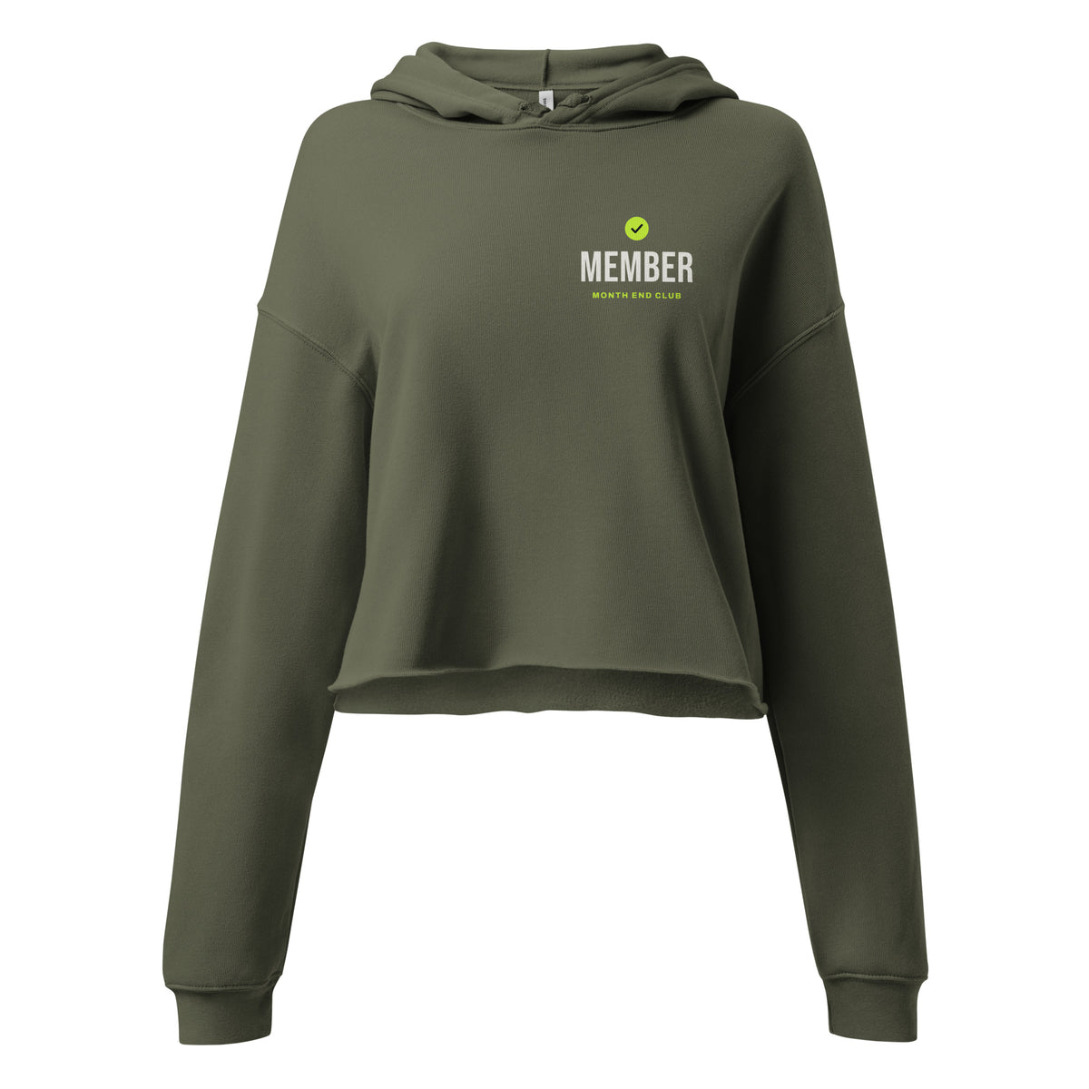 Member Cropped Hoodie – Military Green, front