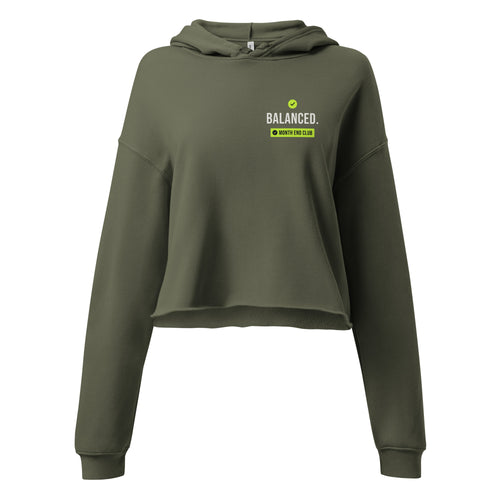 Balanced Cropped Hoodie – Military Green, front