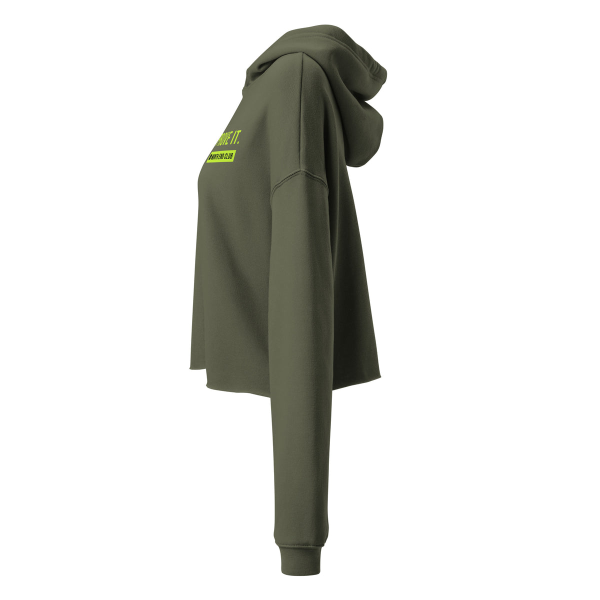 Prove It Cropped Hoodie – Military Green, left side