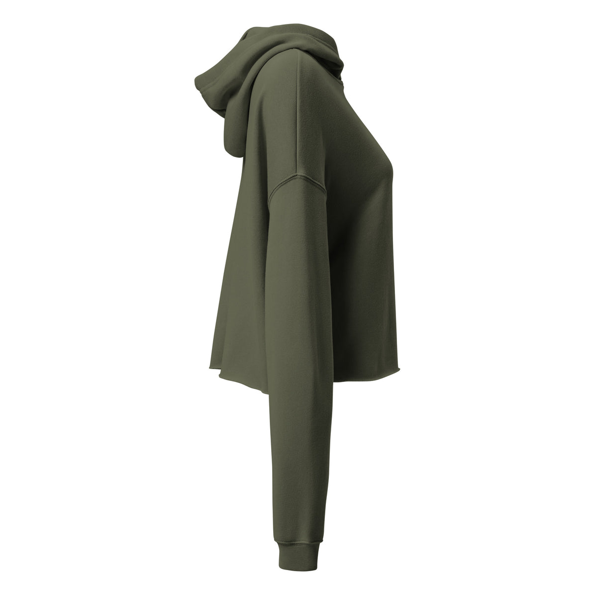 Immaterial Cropped Hoodie – Military Green, right side